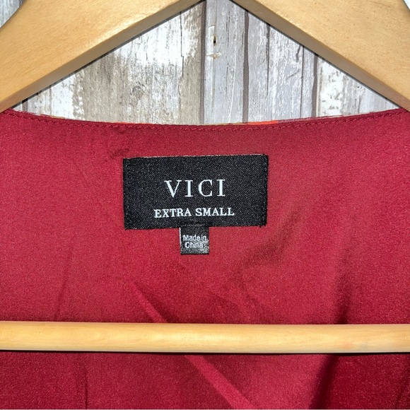 Vici Red Honey Crisp Tie Waist Floral Dress - Picture 8 of 8